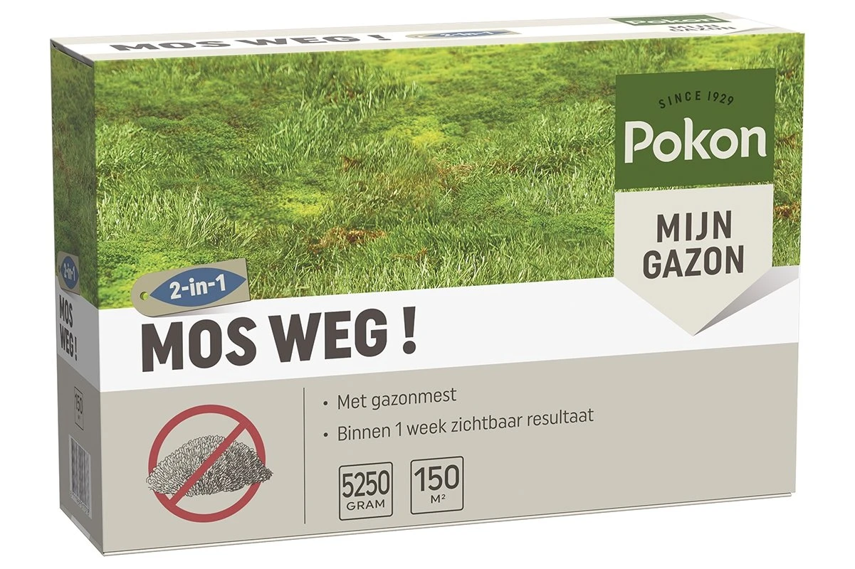 Pokon Mos Weg! 5,25kg Voor 150m² 3 Pokon Mos Weg! 5,25kg Voor 150m²