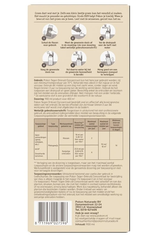 Pokon Tegen Onkruid Concentraat 900ml 4 Pokon Tegen Onkruid Concentraat 900ml - Afbeelding 2