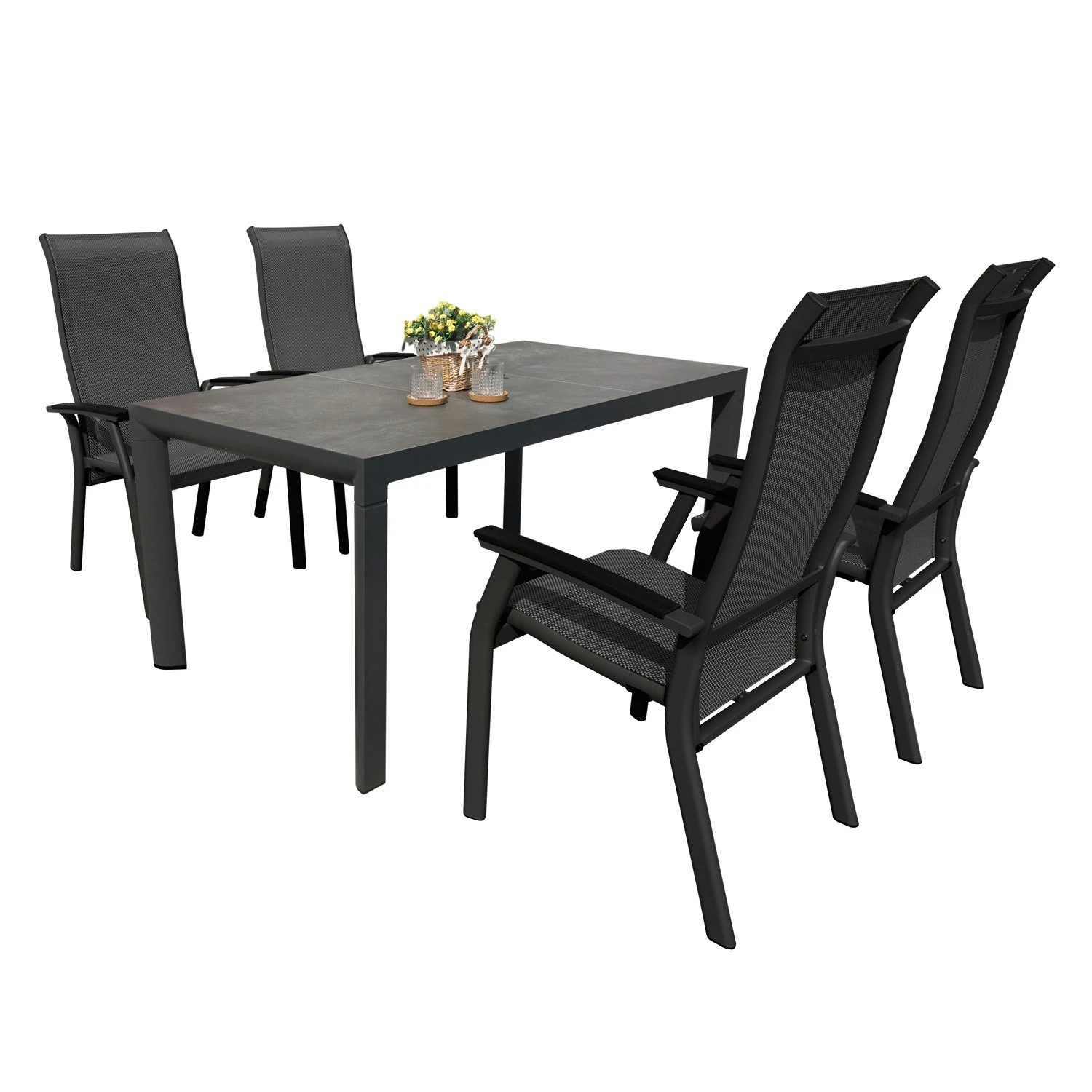 Royal Seasons PORTO Dining Set Met 4 Stoelen 3 Royal Seasons PORTO Dining Set Met 4 Stoelen